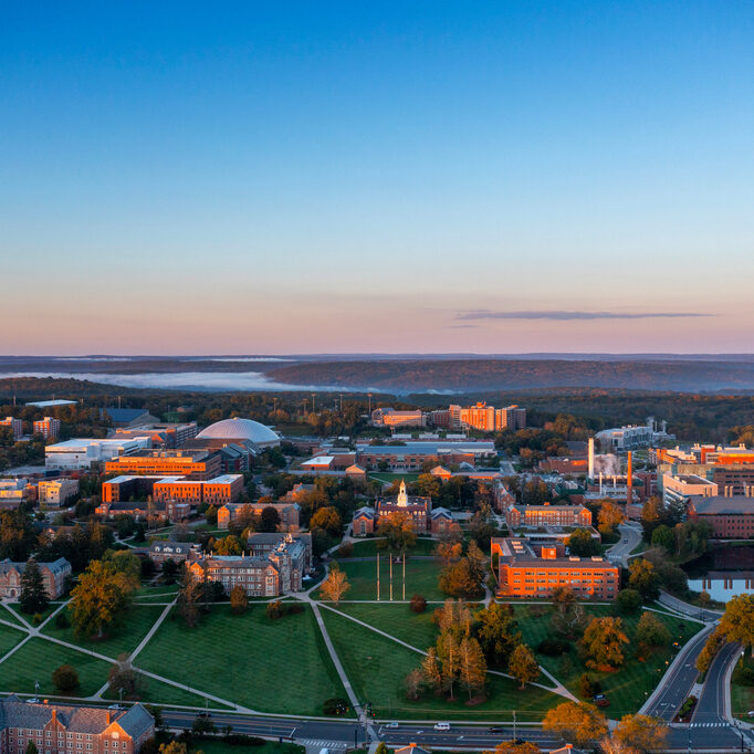 Aerial image of the University of Connecticut during Fall 2023.